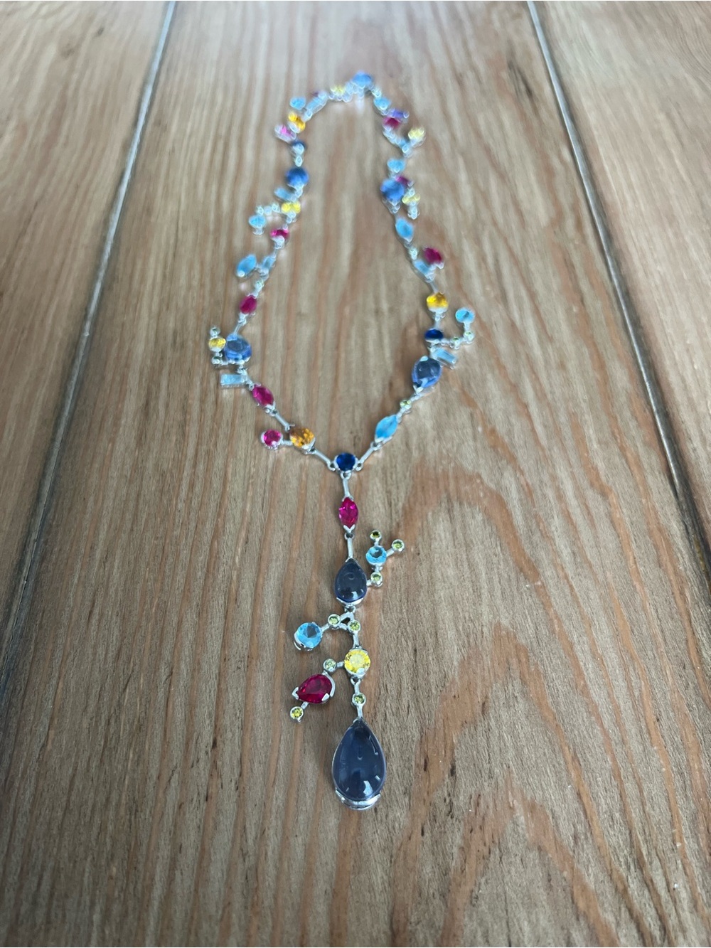Multicolor Teardrop Pendant Necklace - Women Jewelry